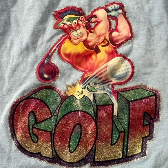 Vintage 1980s Golf Humor Cartoon Graphic Tee Top Shirt - Picture 2 of 5